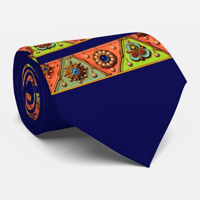 Renaissance jewellery print tie (Rolled)