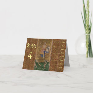 Renaissance Knight and Lady Wedding Seating Chart Card