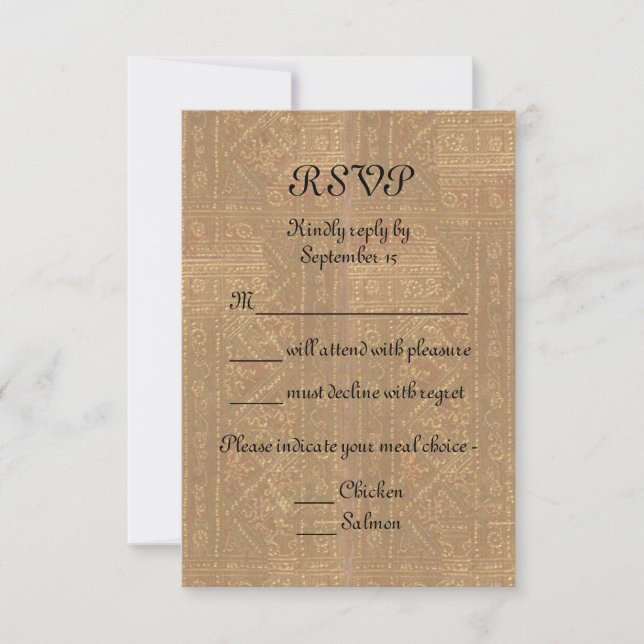 Renaissance Lady and Knight Mediaeval Wedding RSVP Card (Front)