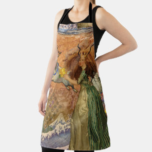 Renaissance Lady Capricorn Fantasy Vintage Zodiac Apron