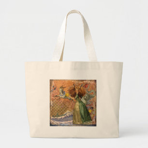 Renaissance Lady Capricorn Fantasy Vintage Zodiac Large Tote Bag