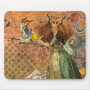 Renaissance Lady Capricorn Fantasy Vintage Zodiac Mouse Pad
