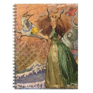 Renaissance Lady Capricorn Fantasy Vintage Zodiac Notebook