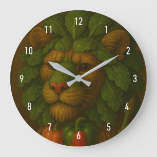 Renaissance Lion Portrait Large Clock