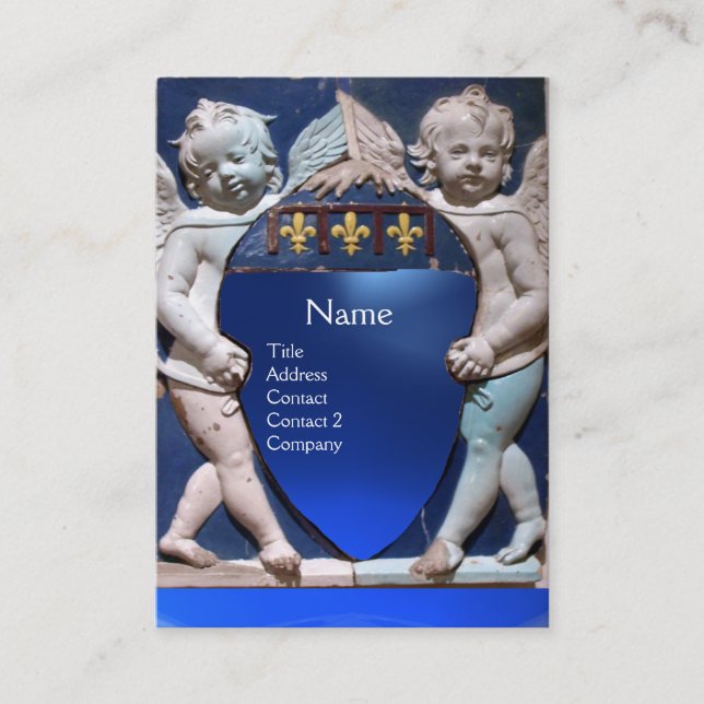 RENAISSANCE LITTLE ANGELS MONOGRAM Blue Sapphire Business Card (Front)