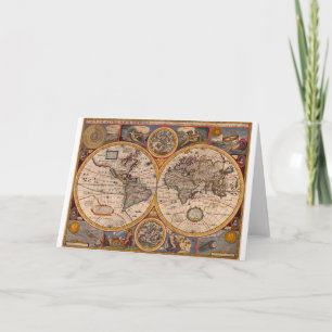 Renaissance Map of the World Card