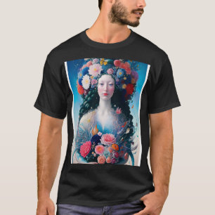 Renaissance mermaid with flowers T-Shirt