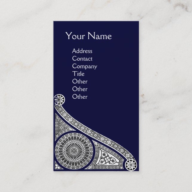 RENAISSANCE MONOGRAM 1 blue Business Card (Front)