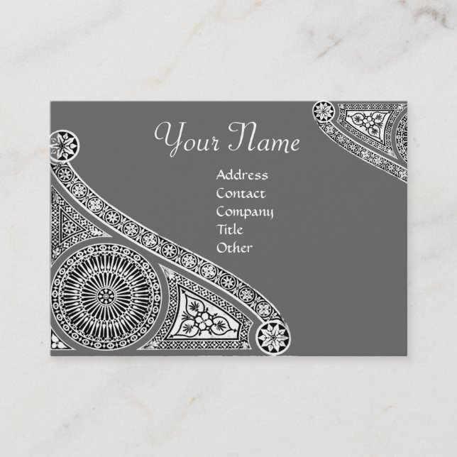 RENAISSANCE Monogram 2 grey Business Card (Front)