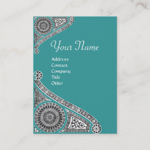 RENAISSANCE MONOGRAM 4 blue green Business Card