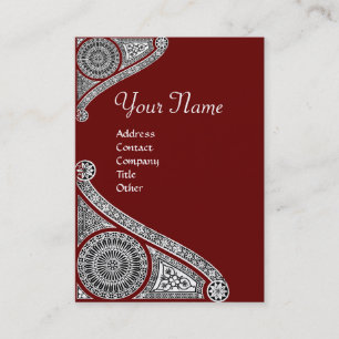 RENAISSANCE MONOGRAM 4 red brown Business Card