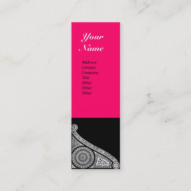 RENAISSANCE MONOGRAM pink Mini Business Card (Front)