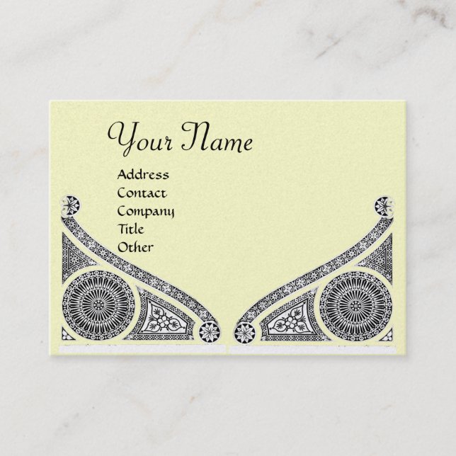 RENAISSANCE MONOGRAM,platinum metallic ,silver Business Card (Front)