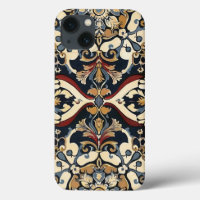 Renaissance Navy Gold Floral Symmetry