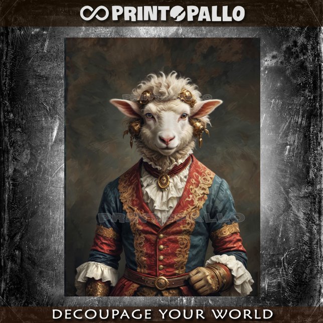 Renaissance Noble Sheep in regal dress Tissue Paper (Creator Uploaded)