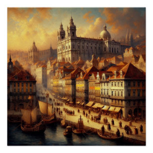 Renaissance oil painting poster