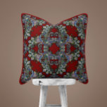 Renaissance Ornate Throw Pillow – Deep Red<br><div class="desc">This 16" x 16" throw pillow is a tribute to Italian Renaissance elegance, featuring a highly detailed, symmetrical design in rich deep red with pastel and metallic-toned accents. The ornate floral and scrollwork pattern evokes timeless European sophistication, perfect for traditional, antique, or classical decor styles. A refined way to add...</div>
