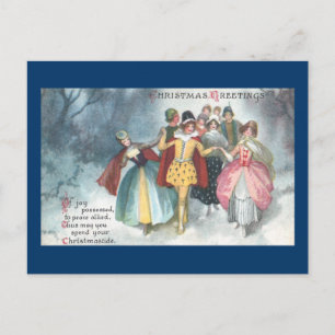 Renaissance People Vintage Christmas Holiday Postcard