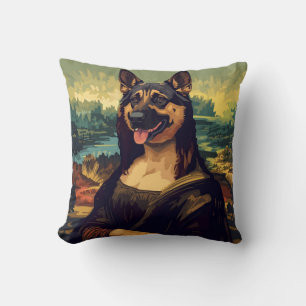 Renaissance Portrait–Inspired German Shepherd Art  Cushion