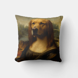 Renaissance Portrait–Inspired Golden Retriever Art Cushion