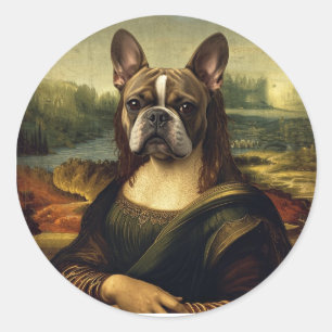 Renaissance Portrait–Inspired Pug Art Classic Round Sticker