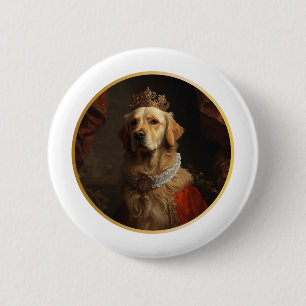 Renaissance Queen Portrait Golden Retriever 6 Cm Round Badge