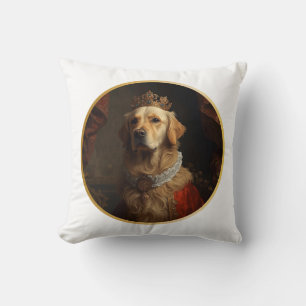Renaissance Queen Portrait Golden Retriever Cushion