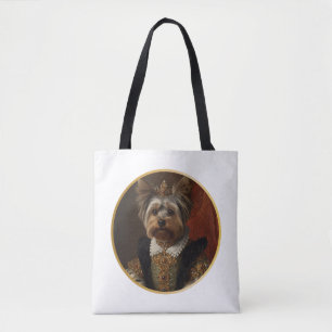 Renaissance Queen Portrait Yorkshire Terrier Tote Bag