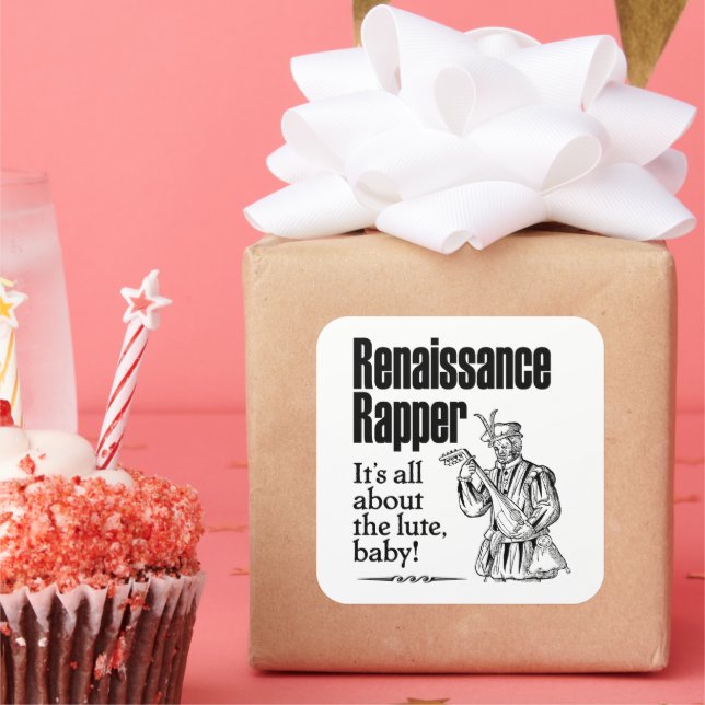 Renaissance Rapper Square Sticker (Party)