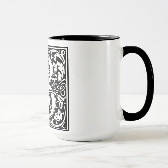 Renaissance Style Alphabet Letter B On Mug (Right)