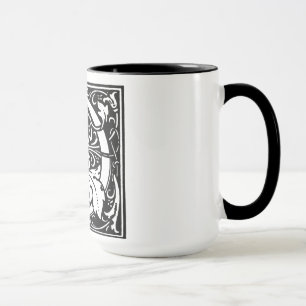 Renaissance Style Alphabet Letter D On Mug