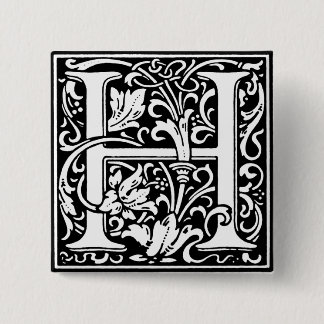 Renaissance Style Alphabet Letter H - Pin