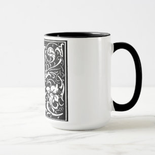 Renaissance Style Alphabet Letter I On Mug