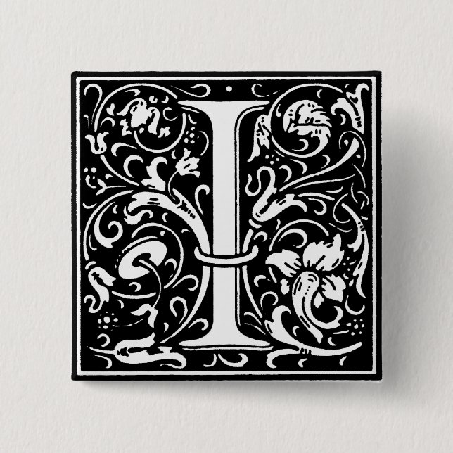 Renaissance Style Alphabet Letter I - Pin (Front)