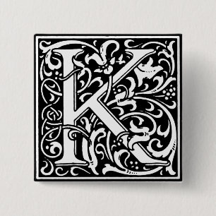 Renaissance Style Alphabet Letter K - Pin
