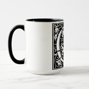 Renaissance Style Alphabet Letter O On Mug