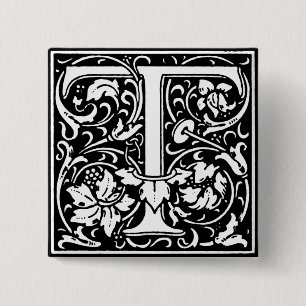 Renaissance Style Alphabet Letter T - Pin