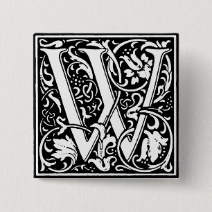 Renaissance Style Alphabet Letter W - Pin