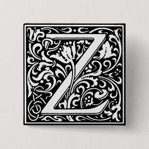 Renaissance Style Alphabet Letter Z - Pin