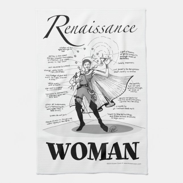 Renaissance Woman Tea Towel (Vertical)