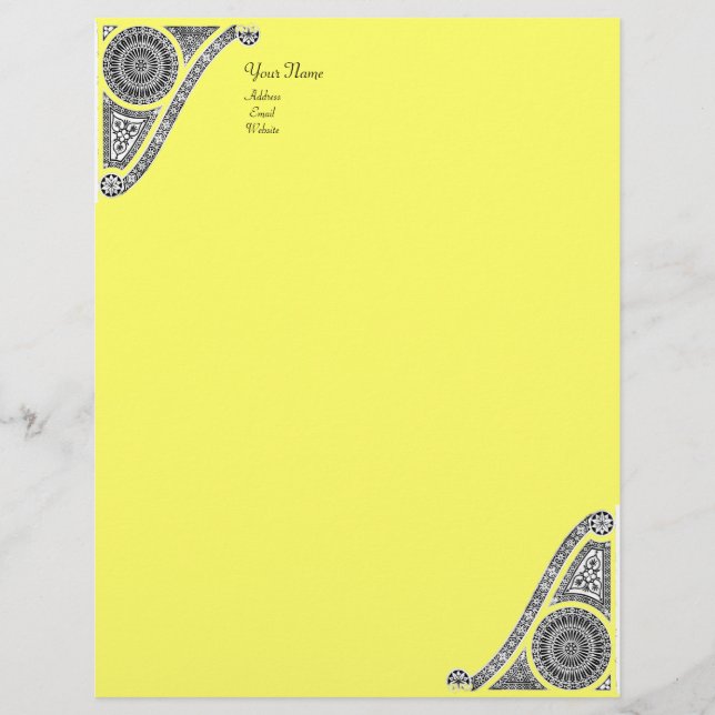 RENAISSANCE,yellow Letterhead Template (Front)