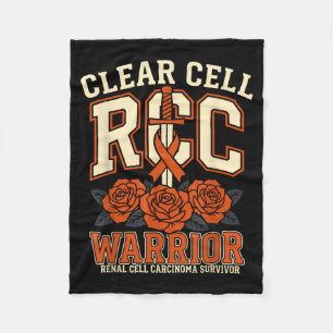Renal cell carcinoma survivor ribbon kidney cancer fleece blanket