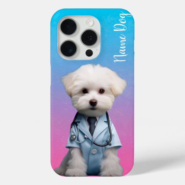 Rename your Bichon Frise dog on the phone cases (Back)