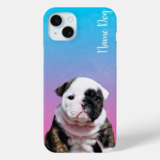 Rename your bulldog english dog on the phone cases (Back)