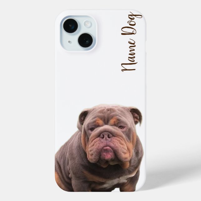 Rename your bulldog english dog on the phone cases (Back)