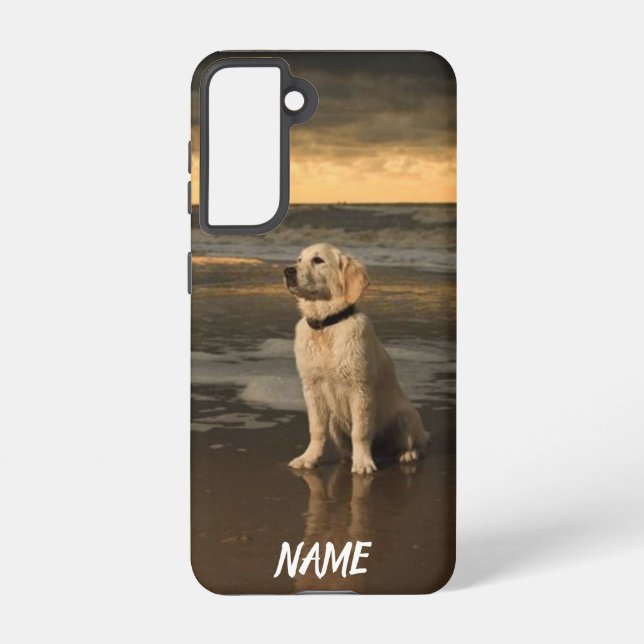 Rename your golden retriever dog on the phone case (Back)