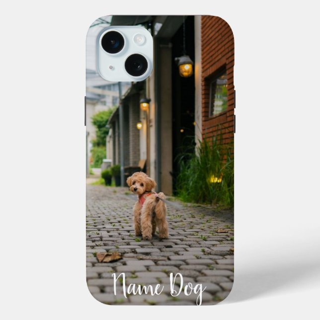 Rename your poodle dog on the phone cases (Back)