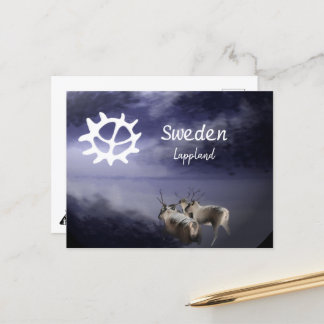 Renar på fjäll vinter postcard