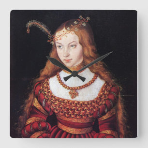 RENASSAINCE BEAUTY,FASHION JEWELRY COSTUME DESIGN SQUARE WALL CLOCK