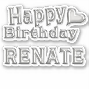 Renate Happy Birthday silver Sticker